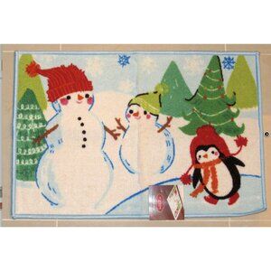 St. Nicholas Square Holiday "Snowman & Penguin" Doormat Rug